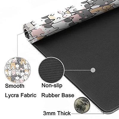 Large Extended Gaming Mouse Pad Mat, Stitched Edges Non-Slip Waterproof  Mousepad 