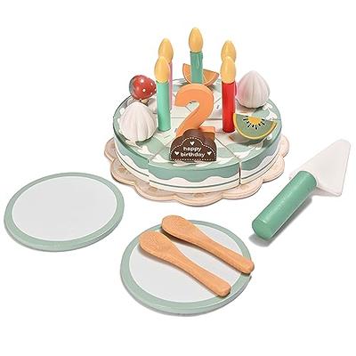 MONT PLEASANT Wooden Birthday Cake Toy for Toddler, Pretend Play Toy Wooden  Food Set for Kids Play Kitchen Accessories, Fake Cake Tea Party Set Toddler  Cutting Food Set Wooden Toy - Yahoo