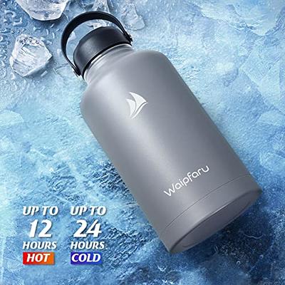 Waipfaru Half Gallon/64Oz Insulated Water Bottle, Stainless Steel