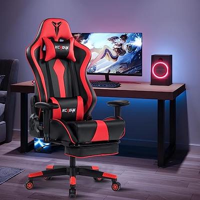 Soontrans Red Gaming Chair,Computer Chair with Massage Lumbar Support and  Headrest,Height Adjustment Desk Chair with High-Back,Red Rolling Gamer Chair  with Linkage Armrests(Ruby Red) - Yahoo Shopping