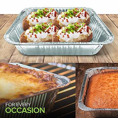 Herogo Baking Pan with Lid, 9 x 12 Inch Stainless Steel Lasagna Pan Deep,  Rectangle Cake Pan with Lid for Brownies Casseroles Cakes, 2 Pans+2 Lids