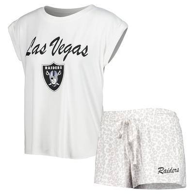 Men's Concepts Sport White/Charcoal Las Vegas Raiders Big & Tall T-Shirt and Shorts Set