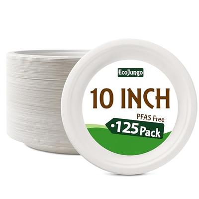 Stack Man 100% Compostable 9 Paper Plates [125-Pack] Heavy Duty