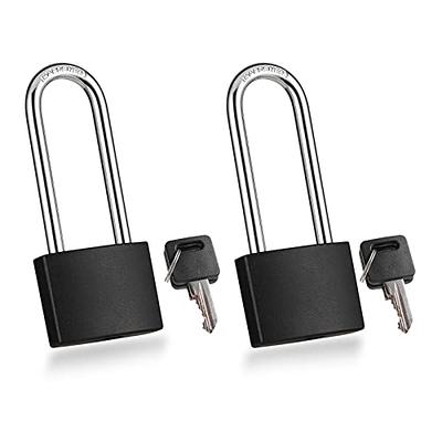 VIUIOE 4Pcs Keyed Alike Padlocks with Keys - Long Shackle Gym