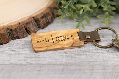 Wood Anniversary Gift For Him, Wooden Keychain, & Leather Keychain  Personalized, Husband Anniversary Gifts - Yahoo Shopping