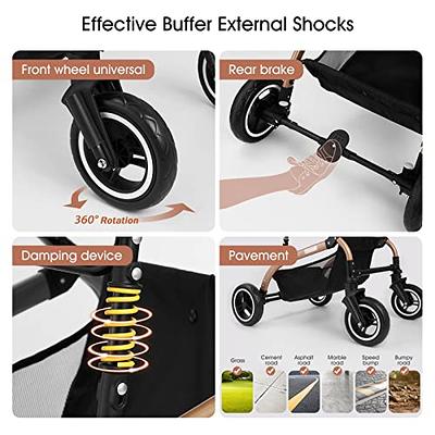 Luxury Double Pet Strollers, 3 in 1 Detachable Four Wheels