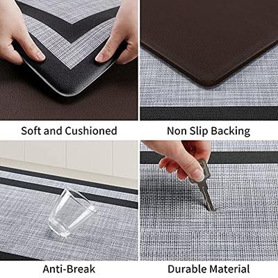 29 in. x 24 in. Standing Desk Mat Non-Slip Flat Kitchen Mat Anti-Fatigue Office Mat, Black