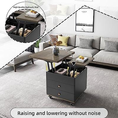  WLIVE Lift Top Coffee Table with Hidden Storage Compartment and  Metal Frame,Lift Tabletop and Sliding Drawer for Living Room Home, Office,  Black : Home & Kitchen