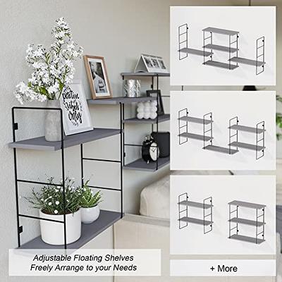 Wall Floating Shelves, 3 Tier Rustic Geometric Decorative Shelf