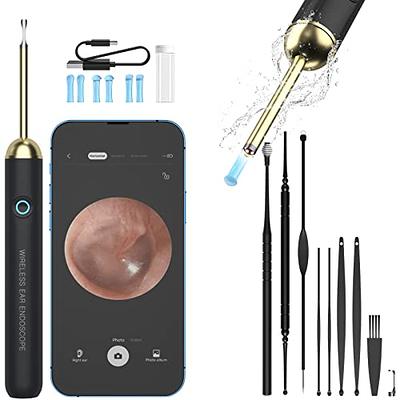 Ear Wax Removal Ear Cleaner with Camera Earwax Remover Tool Ear Camera  Otoscope kit with Light Ear Wax Camera with 6 Ear Spoon for Kids Adults &  Pets