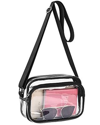 YueBags Small Clear Purse Stadium Approved for Women,Cute Clear Crossbody  Bag for Sports Event,Concert,Gameday