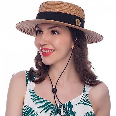 UPF50 Unisex Wide Brim Straw Bucket Hat Straw Perfect For Summer