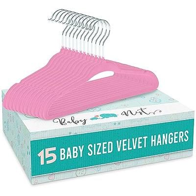 Kids Velvet Hangers, VIS'V 11 Inch Pink Non-Slip Baby Clothes