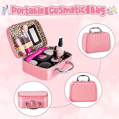 24Pcs Pretend Makeup Toys for Girls Pretend Play Cosmetic Beauty Princess  Makeup Set with Cute Cosmetic Bag as Birthday Gift for Kids Christmas Gift  