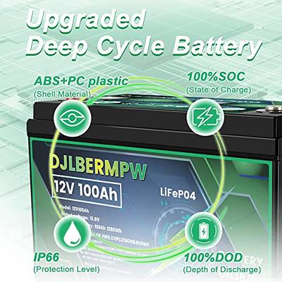  ECO-WORTHY 12V 100Ah 4Pack (Pack in Series to 48V 100Ah) LiFePO4  Lithium Battery, Up to 15000 Deep Cycles, Built-in BMS, Replacement of  Lead-Acid, for Golf Cart, Off-Grid Solar System, RV, Scooter 
