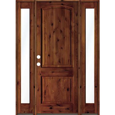 Krosswood Doors 36 in. x 80 in. Rustic Knotty Alder Arch Top V