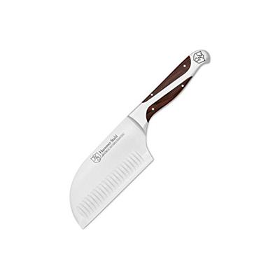 Mini Santoku Knife, 5 Inch | Brown Pakkawood Handle