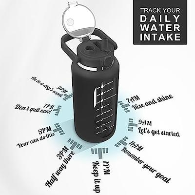 Dysco 64 oz Glass Water Bottles: Time Marker Half Gallon