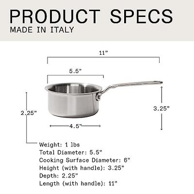 Made In Cookware - 3.5 Quart Non Stick Saute Pan With Lid - 5 Ply Stainless  Clad - Professional Cookware Italy - Induction Compatible