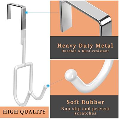  2 Pack Over The Door Hooks Hanger, Sturdy Metal Double