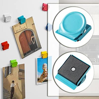 Ogrmar Refrigerator Whiteboard Wall Magnetic Memo Note Clip Metal Clip, 12 Piece