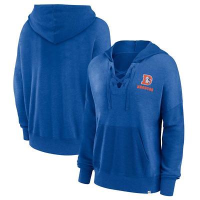 New Era Royal/Orange Denver Broncos Colorblock Throwback Pullover Hoodie