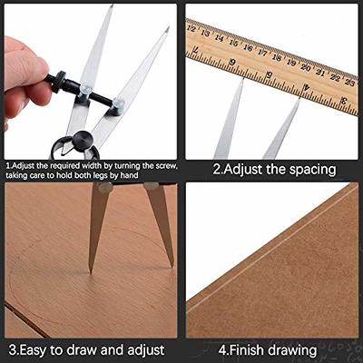 Large METAL Locking Wing Divider Circle Drawer Drafting Compass Drawing Tool