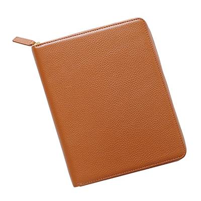  Moterm Leather Cover for A5 Notebooks - Fits Hobonichi Cousin,  Stalogy and Midori MD Planners, with Pen Loop, Card Slots and Back Pocket  (Pebbled-Burnt Orange) : Office Products