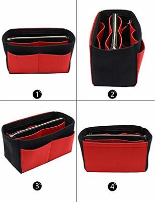 LEXSION Felt Purse Bag Organizer Insert with zipper Bag Tote