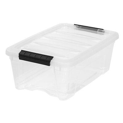 Storagebud Stackable Bathroom Bins - Vanity Storage Plastic Containers - 2 Pack Clear 13.5 x 5.5 x 3.75