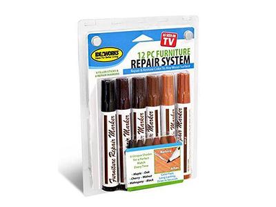 Lifreer Wood Furniture Repair Kit - 40 Pcs Wood filler, Touch Up Markers  With Wax Sticks - for Wood Floors, Stains, Scratches,Tables, Door,  Carpenters, Bedposts