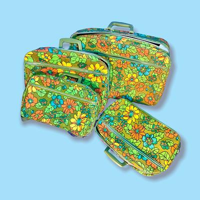Vintage Retro Flower Suitcase Luggage Set.rare - Yahoo Shopping