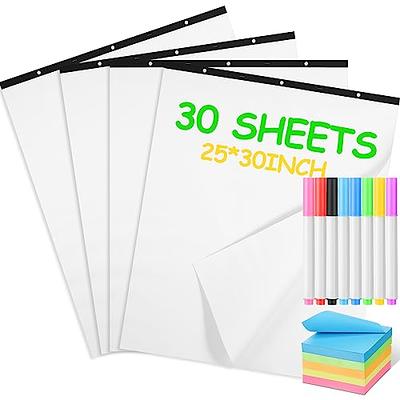 Thenshop 4 Pcs Sticky Easel Pad Chart Paper for Teachers Easel Paper 25 x  30 in 30 Sheets/Pad White Chart Paper with 8 Colorful Markers 5 Sticky Note  Pads for White Board Office School - Yahoo Shopping