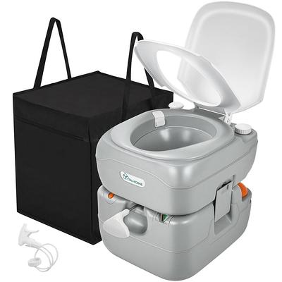 JAXPETY 2.6 Gal. Gray Porta Potty Portable Toilet No Leakage