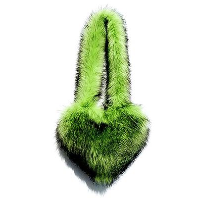 Rejolly Furry Heart Shaped Faux Fur Handbag