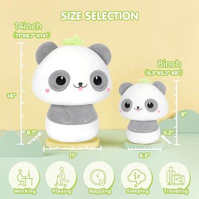 Mewaii® Mushroom Family Gray Panda Kawaii Plush Pillow Squish Toy –