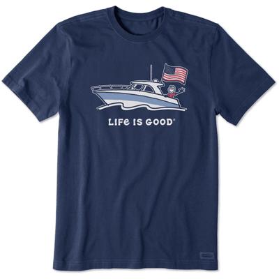 Life is Good Men's Peace on Earth Christmas Camp Long Sleeve Crusher T-Shirt  in Jet Black Size Small