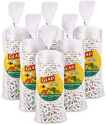 Glad for Kids Sharks 12 oz Paper Snack Bowls with Lids, Disposable Snack  Cups with Lids