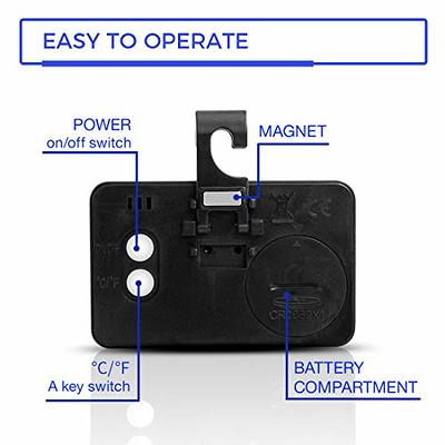 KIMANN Mini Refrigerator Thermometer, Digital Fridge Freezer Temperature  Monitor with Hook & Large LCD Display for Indoor/Outdoor