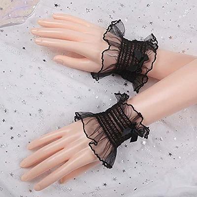 Flower Lace Wrist Gloves in Black