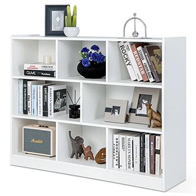 Cozy Castle 4 Tier Bookshelf, U-Shaped Bookcase with 9 Cubes and 2 Drawers,  Combination Cube Storage Shelf for Living Room, Bedroom and Playroom, White  - Yahoo Shopping