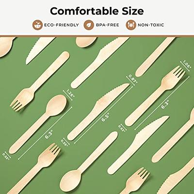 100% Compostable Forks Spoons and Knives - 380 Piece Eco Cutlery Combo Set - Eco Friendly Alternative to Plastic Silverware