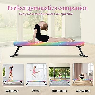 Seliyoo Foldable Gymnastic kip bar for Kids Ages 3-15 - Gymnastics bar  -Base Length 5FT/6FT, Adjustable Height,Gymnastics Equipment for Home and  Gym