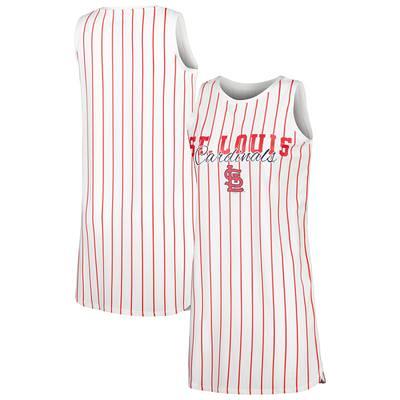 Women's Concepts Sport White Detroit Tigers Reel Pinstripe Knit Sleeveless Nightshirt Size: Small