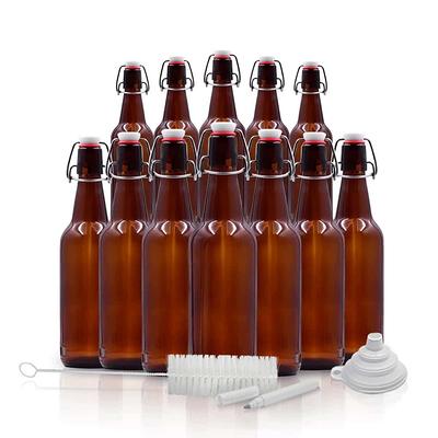 Nevlers 8.5 oz. Clear Glass Bottles with Swing Top Stoppers