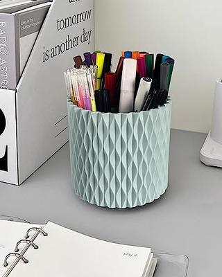 Lebenrich Rotating Pen Pencil Holder for Desk, 5 Slots Unique Blue Desk Pen  Organizer Easthetic Desktop Supplies and Accessories for Women Girls, Pen  Cup Pencil Caddy for Office Home Art Supply 