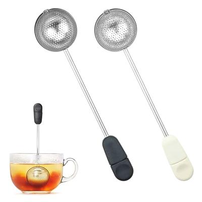 Apace Loose Leaf Tea Infuser (Set of 2) with Tea Scoop and Drip Tray - Ultra Fine Stainless Steel Strainer & Steeper