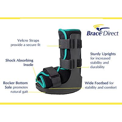 Brace Direct Lightweight Medical Full Shell Walking Boot with Air Pump-  Short- Orthopedic Boot for Foot Pain Recovery, Sprained Ankle, Stress