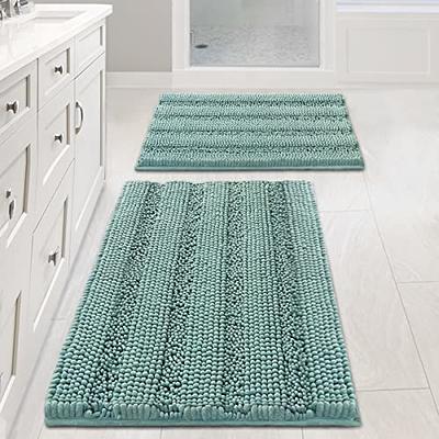 Ultra Soft Texture Chenille Plush Bath Rugs Floor Mats, Hand Tufted Striped  Bath Rug Non Slip Microfiber Door Mat for Kitchen / Entryway / Living