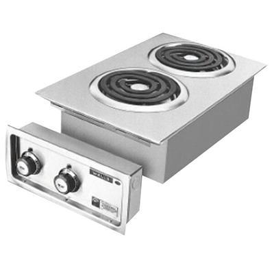 Avantco 177EB202SBSM Double Burner Solid Top Stainless Steel Portable  Electric Side-by-Side Hot Plate - 3,000W, 240V